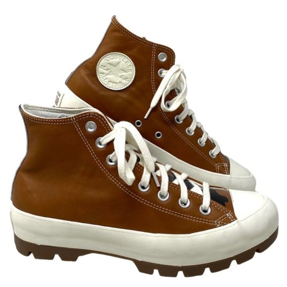 Converse Shoes - Converse Ctas Lugged Sneakers Casual For Women Brown Leather Custom A07982C-WWBC